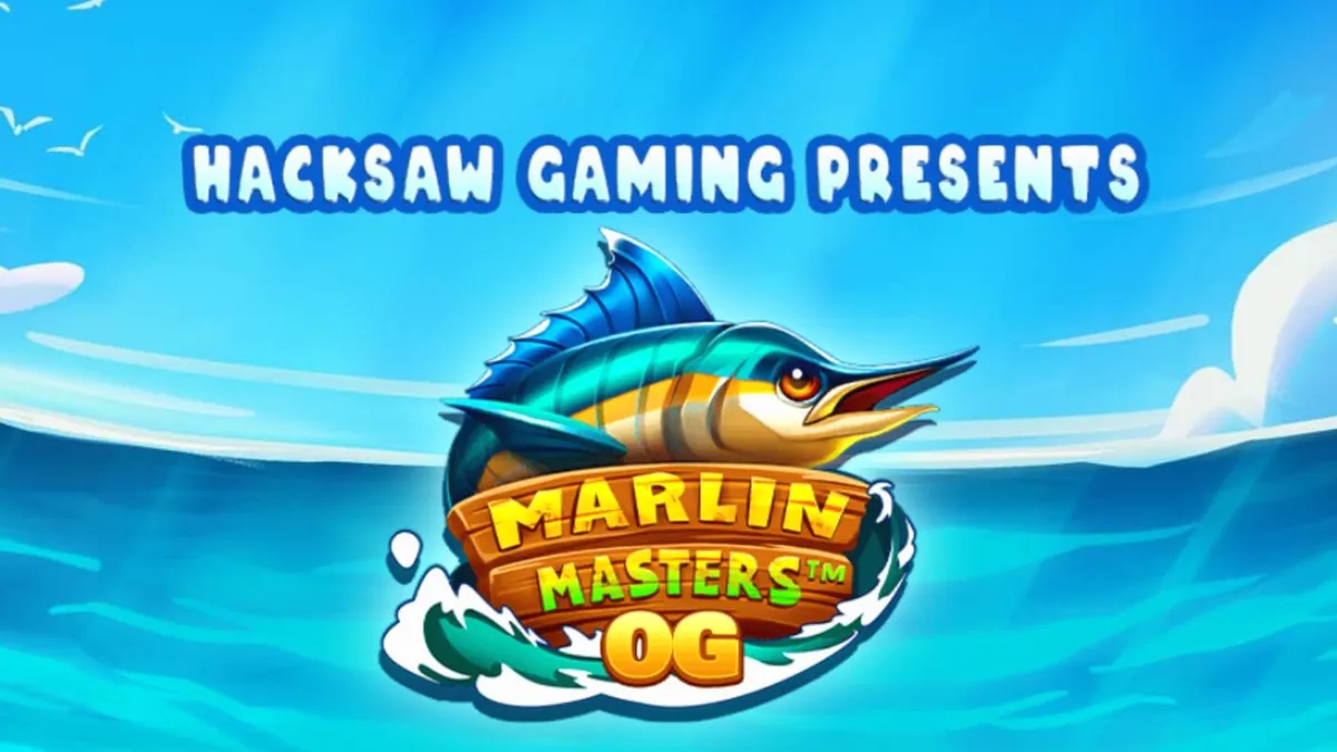 Isang makulay na screen ng Marlin Masters OG slot na nagpapakita ng mga isda at fisherman symbols.